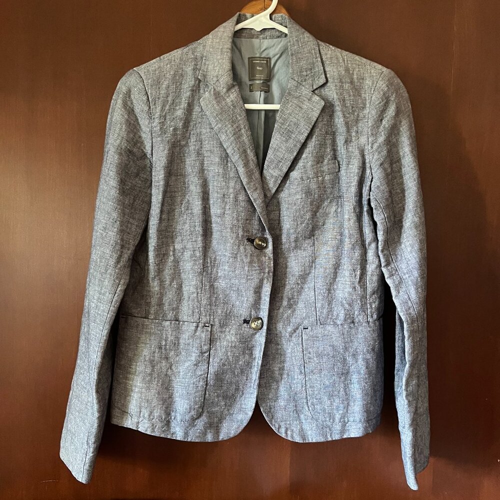 Gap blue linen blazer 2